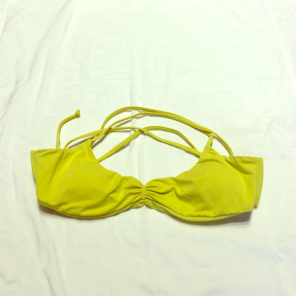 Yellow billabong bikini top sz lg